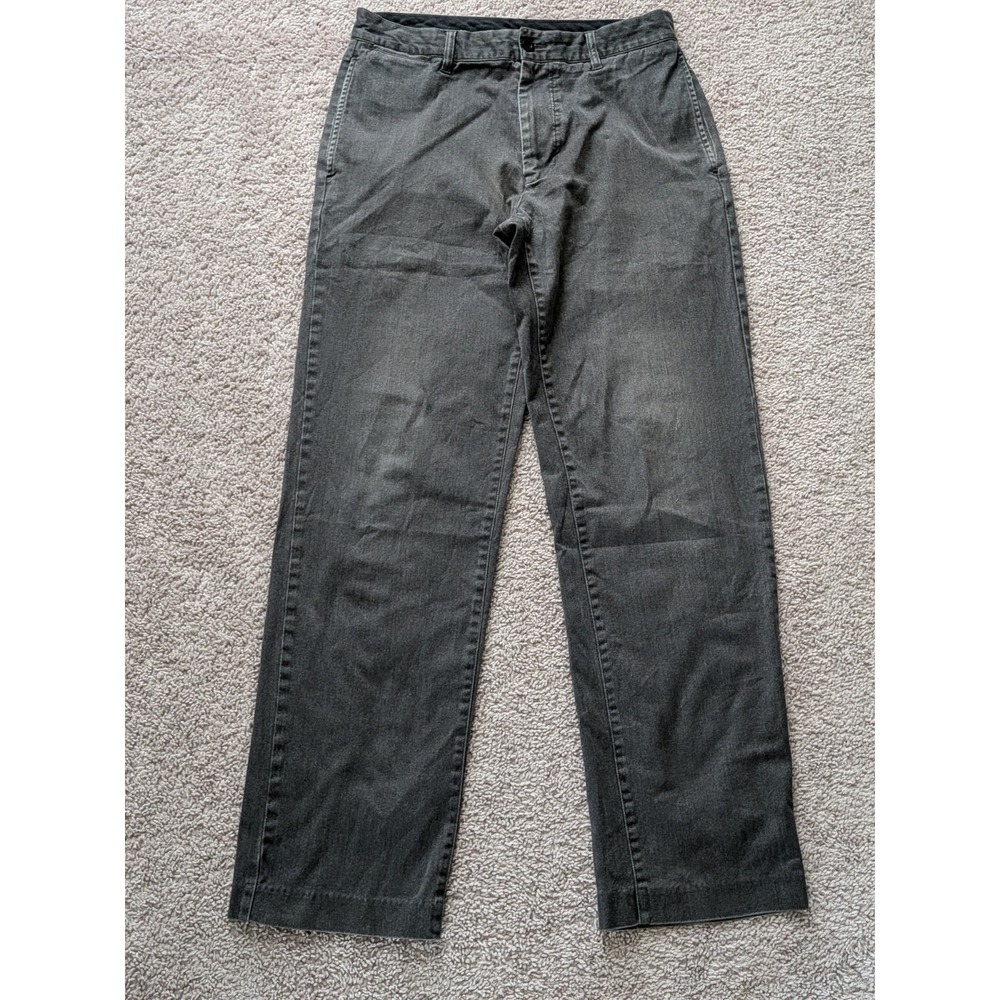 Gap Slim Straight Chino Pants Mens 33x34 (Fits 32x33) Flat Front Dark Wash